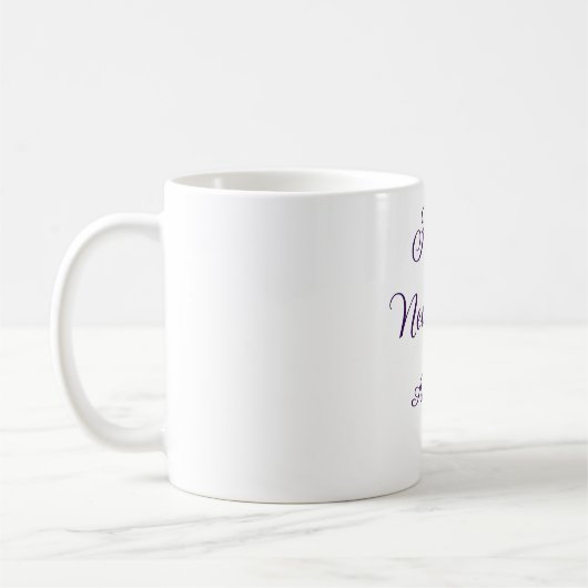 シンプルな紫色の新年の挨拶 コーヒーマグカップ (左)