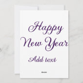 シンプルな紫色の筆で書かれた新年の挨拶 シーズンカード (裏面)