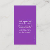 シンプルな紫色及び白い円財政の名刺 名刺 (裏面)