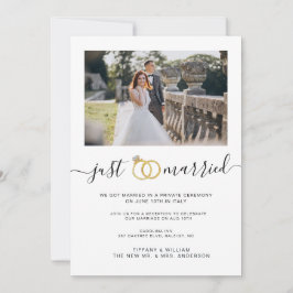 シンプルな結婚しましたのお知らせ カップル写真 招待状