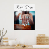 シンプルな結婚前お披露目会ウェルカムサイン(写真付き) ポスター (キッチン)