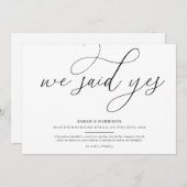 シンプルな結婚報告 招待状 (正面/裏面)