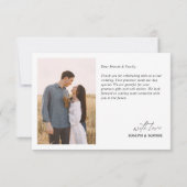シンプルな結婚式のお礼カード 2枚の写真付き サンキューカード (裏面)