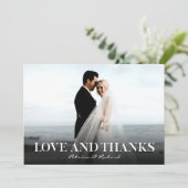 シンプルな結婚式のお礼フォト カード (スタンド正面)
