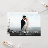 シンプルな結婚式のお礼フォト カード (正面/裏面インサイチュ)