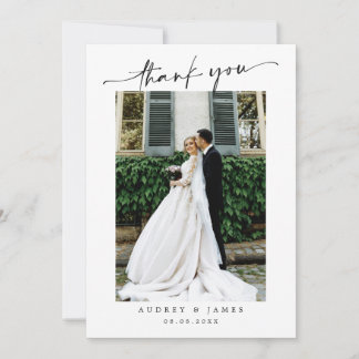 シンプルな結婚式のお礼メッセージ サンキューカード