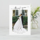 シンプルな結婚式のお礼メッセージ サンキューカード (スタンド正面)