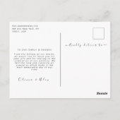 シンプルな結婚式のお礼メッセージ ポストカード (裏面)