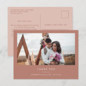 シンプルな結婚式のお礼写真 ポストカード (正面/裏面)