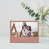 シンプルな結婚式のお礼写真 ポストカード (スタンド正面)