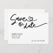 シンプルな結婚式のご案内カード セーブザデート (正面/裏面)