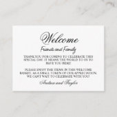 シンプルな結婚式のウェルカムギフトバッグバスケットのプレースカード エンクロージャーカード (正面)