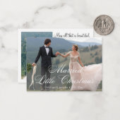シンプルな結婚式のクリスマス 2枚の写真 ノートカード (正面/裏面インサイチュ)