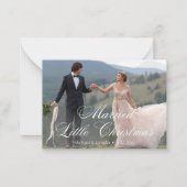 シンプルな結婚式のクリスマス 2枚の写真 ノートカード (正面)