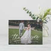 シンプルな結婚式のフォトカード(写真2枚) サンキューカード (スタンド正面)