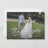 シンプルな結婚式のフォトカード(写真2枚) サンキューカード (正面)