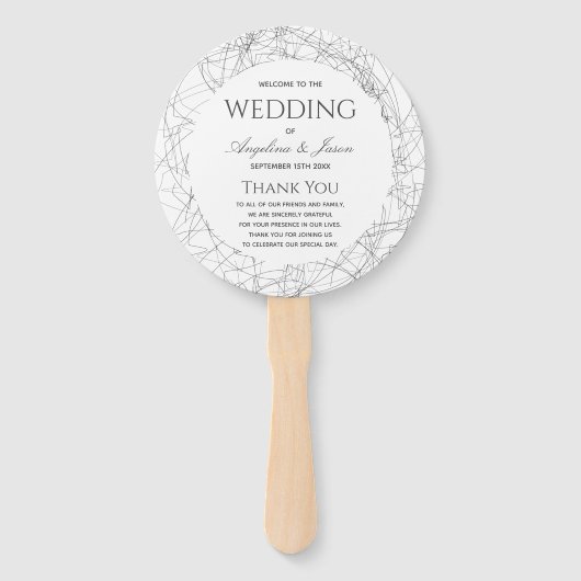 シンプルな結婚式のプログラム ハンドファン (正面)