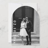 シンプルな結婚式の事前告知写真 招待状 (裏面)