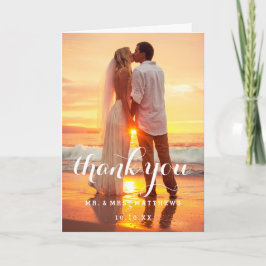 シンプルな結婚式の写真のサンキューカード サンキューカード