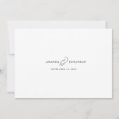 シンプルな結婚式の写真の御礼 フラットカード セーブザデート (裏面)