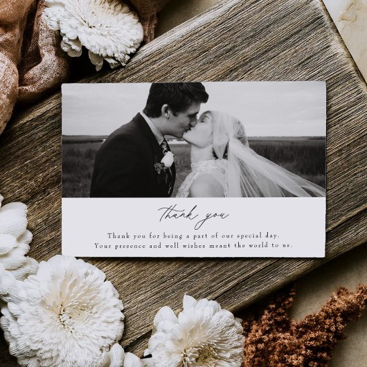 シンプルな結婚式の写真の御礼 フラットカード セーブザデート