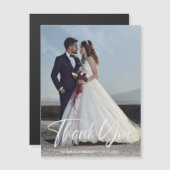 シンプルな結婚式の写真感謝メッセージ マグネットカード (正面/裏面)