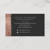 シンプルな結婚式の写真撮影のばら色の金ゴールドブラシストローク 名刺 (裏面)