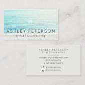シンプルな結婚式の写真撮影のビーチのタイポグラフィ 名刺 (正面/裏面)