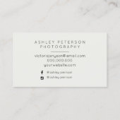 シンプルな結婚式の写真撮影のビーチのタイポグラフィ 名刺 (裏面)
