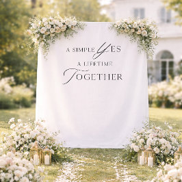 シンプルな結婚式の写真用背景「A Simple Yes」 タペストリー