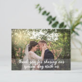 シンプルな結婚式の写真 ありがとうカード サンキューカード (スタンド正面)