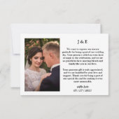 シンプルな結婚式の写真 ありがとうカード サンキューカード (裏面)