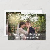シンプルな結婚式の写真 ありがとうカード サンキューカード (正面/裏面)