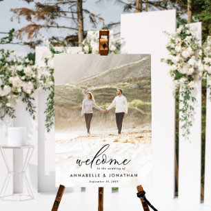 シンプルな結婚式の写真 ウェルカム ユーカリ ポスター