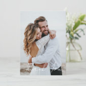 シンプルな結婚式の写真 ギーティングと感謝のメッセージを追加 カード (スタンド正面)