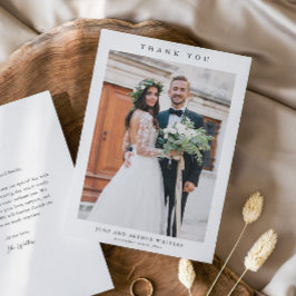 シンプルな結婚式の写真 サンキューカード