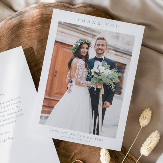 シンプルな結婚式の写真 サンキューカード