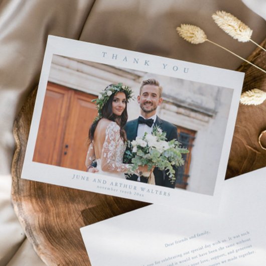 シンプルな結婚式の写真 サンキューカード