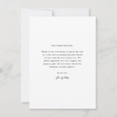 シンプルな結婚式の写真 サンキューカード (裏面)
