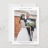 シンプルな結婚式の写真 サンキューカード (正面)