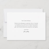 シンプルな結婚式の写真 サンキューカード (裏面)