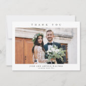 シンプルな結婚式の写真 サンキューカード (正面)
