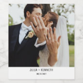 シンプルな結婚式の写真 ワインラベル (シングルラベル)