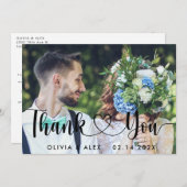 シンプルな結婚式の写真　感謝のカード 招待状 (正面/裏面)