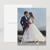 シンプルな結婚式の写真 感謝のメッセージを追加 ありがとう ポストカード (正面/裏面)