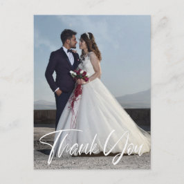 シンプルな結婚式の写真 感謝のメッセージを追加 ありがとう ポストカード