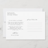 シンプルな結婚式の写真　感謝カード 招待状 (裏面)