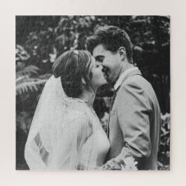 シンプルな結婚式の写真 新婚カップル ジグソーパズル