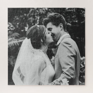 シンプルな結婚式の写真 新婚カップル  ジグソーパズル