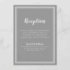 シンプルな結婚式の受付案内 グレイ チック フレーム 白 エンクロージャーカード